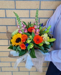 Bright Vintage Posy in Vase Flowers Cherrywood Florist