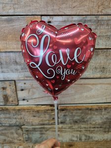 Products: Love You' Stick Balloon - Cherrywood Florist Tauranga