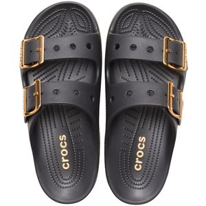CROCS METALLIC BUCKLE SATURDAY SANDAL BLACK