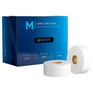 MATTHEWS 2 Ply Jumbo Toilet Roll Case- 300m/roll, 8 rolls/case FSC