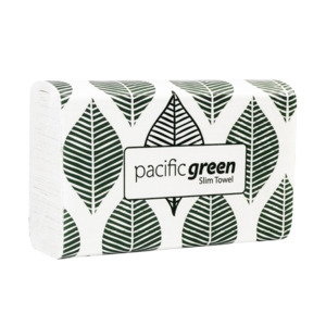 Pacific Green Recycled Slim Towel 23cm x 21cm - 4000 Sheets - 250 sheets/pack, 16 packs/case