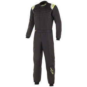 Alpinestars KMX-9 V2 S Youth Kart Suit Black Yellow Fluro