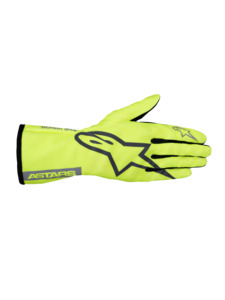 Kart Gloves: Alpinestars 1 K Youth Pure Kart Gloves Yellow Fluro Matt Gray Dark Silver