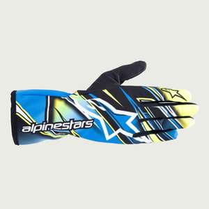 Alpinestars 1 K Race V2 Competition Kart Glove Adult Yellow Fluro Blue and White