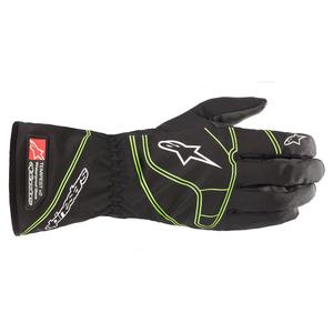Kart Gloves: Alpinestars Black/Green v2 S Youth Tempest Wet Weather Kart Glove