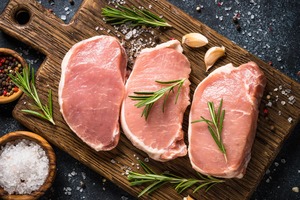 Pork: Pork Sirloin Steaks Rind On Fresh (NZ Pork) - 2x250g / 4x250g