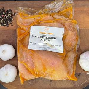 Value Added Product Range: Marinated Chicken Schnitzel Peri Peri (Fresh) - 1kg