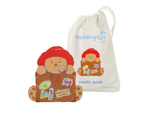 Wooden Toys: PADDINGTON WOODEN PUZZLE WITH SUITCASE