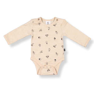 LFOH Merino Riley Bodysuit - Wheat Marle Fruit'n'Veg