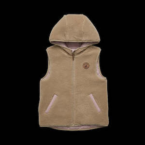 Rain: Reversible Yeti Vest -Blush/Camel