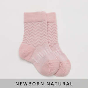 Baby Merino Wool Crew Socks - Petal Pink