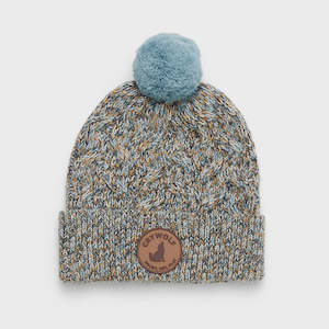 Child Boy 1: Pom Pom Beanie Blue Speckle