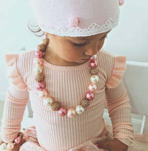 Jewellery: Goldie Bubblegum Bella Necklace 20mm NZ Made