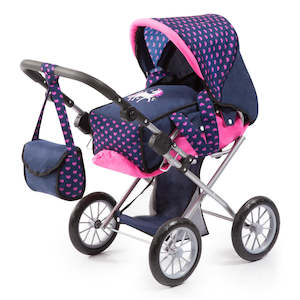 Role Play: Bayer City Star Pram Navy & Pink