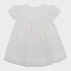 Christening Baptism: Puff Sleeve Lace Dress