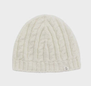 Benmore Cable Knit Hat Warm White