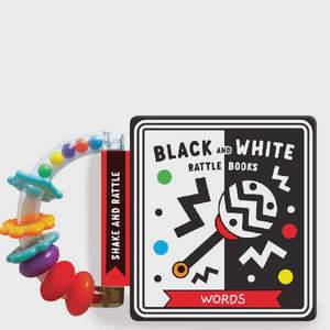 Black and White Word Rattle Book