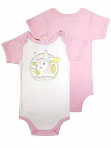 Buzzy Bee Pink and White Bodysuit
