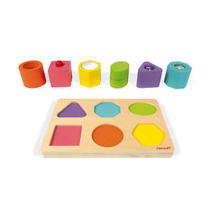 Janod I Wood Shapes & Sounds 6 Blocks Puzzle