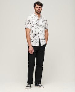 Mens Shirts: S/S Beach Shirt - Optic Bamboo
