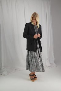 Longline Blazer Jacket - Black