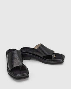 Womens Shoes: Augustus Slide - Black Croc