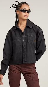 Cropped Shirt L/S WMN - Worn In Night Time Sky