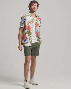 Vintage Hawaiian S/S Shirt - Optic Banana Leaf