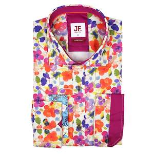 Long Sleeve Print Shirt - Coloured Floral Print