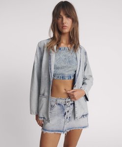 Denim Boyfriend Blazer - Bahama Blue