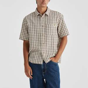 Wrangler: Boxcar Shirt - Tan Check