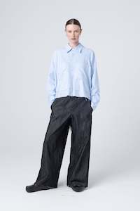 Company Of Strangers: Perfect Day Crop Shirt - Cornflower