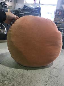 Cotton Velvet Round Cushion - Carrot
