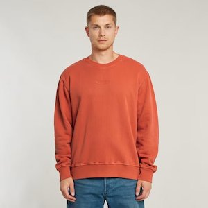 G Star: Men's G-Star Washed Relaxed Sweatshirt - Lt Antic Red Marte