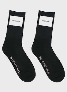 Badge Socks 2 Pack - Black/White