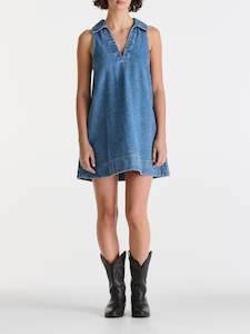 Mabel Swing Dress - Moon City Blue