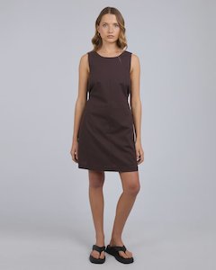Tallow Tie Mini Dress - Chocolate