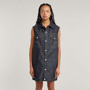 Oversized Sleeveless Dress - Raw Denim