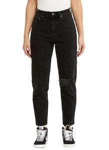 Womens Jeans: High Mom Onyx Destruct Jeans