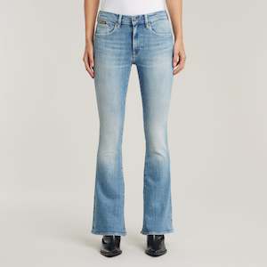 Womens Jeans: 3301 Flare Wmn Jean - Sun Faded Summer Sky