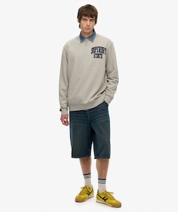 Superdry: Vintage Athletic Crew - Vintage Sweat Grey Marle