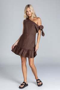 Women S Dresses 1: Dahlia Mini Dress - Chocolate