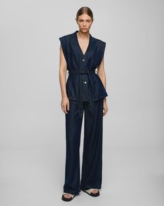 Womens Pants: MSCH Josephine Rue HW Pants - Dark Blue Wash