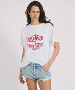 Womens T Shirts: Good Times Boyfriend Tee - White