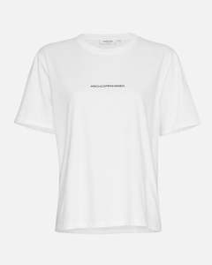 Terina Organic Small Logo Tee - White/Black