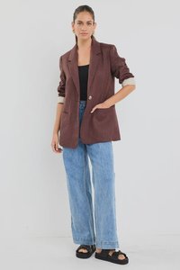 Atlantic Linen Classic Blazer - Chocolate