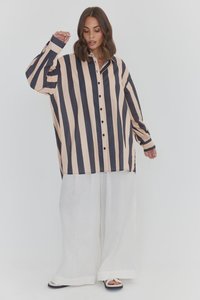 Shirts: Pluto Shirt - Navy/Peach