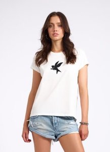 Womens T Shirts: Classic Bird Tee - White