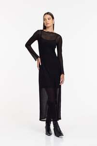 Gigi Dress - Black Quartrefoil
