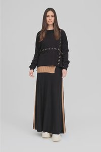 Complacent Skirt - Black/Toffee